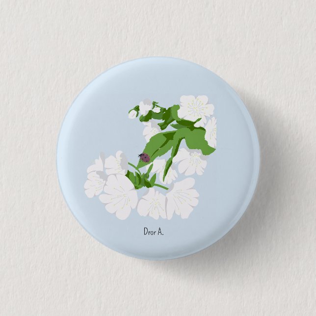 Cherry bkossom  3 cm round badge (Front)