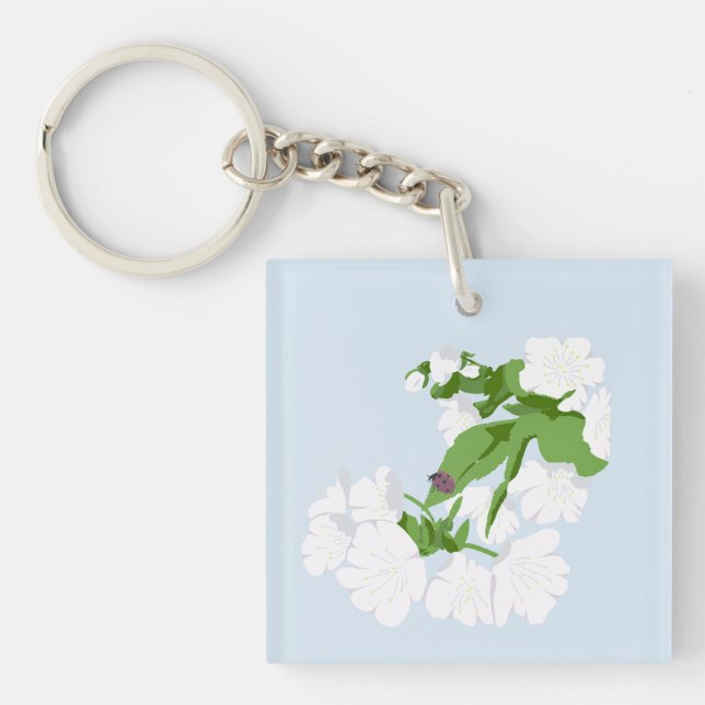 Cherry bkossom  key ring (Front)