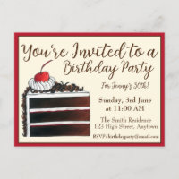 Cherry Black Forest Cake Slice Birthday Party Food