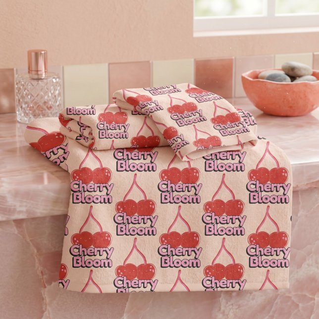 Cherry Bloom Bath Towel Set (Creator Uploaded)