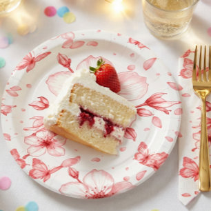 Cherry Bloom Elegance Paper Plate