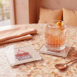 Cherry Bloom Glass Coaster