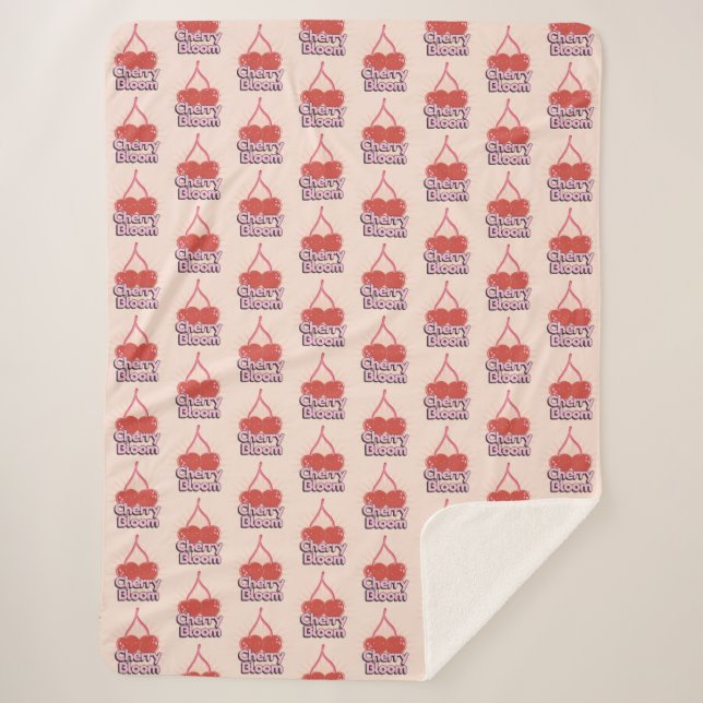 Cherry Bloom Sherpa Blanket (Front)