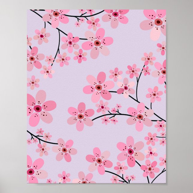 Cherry Blossom 06 Lavender Poster (Front)