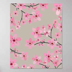 Cherry Blossom 08 Neutral Beige Poster