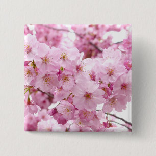 Cherry blossom 15 cm square badge