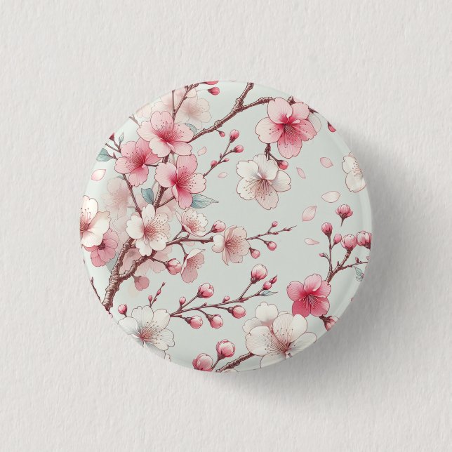 Cherry Blossom 3 Cm Round Badge (Front)