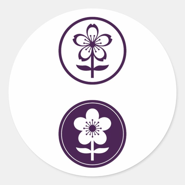 cherry blossom and apple blossom classic round sticker (Front)