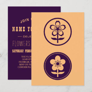 cherry blossom and apple blossom invitation