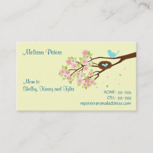 Cherry Blossom and Bird Mum Profile Card