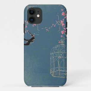 Cherry blossom and birdcage iPhone 11 case