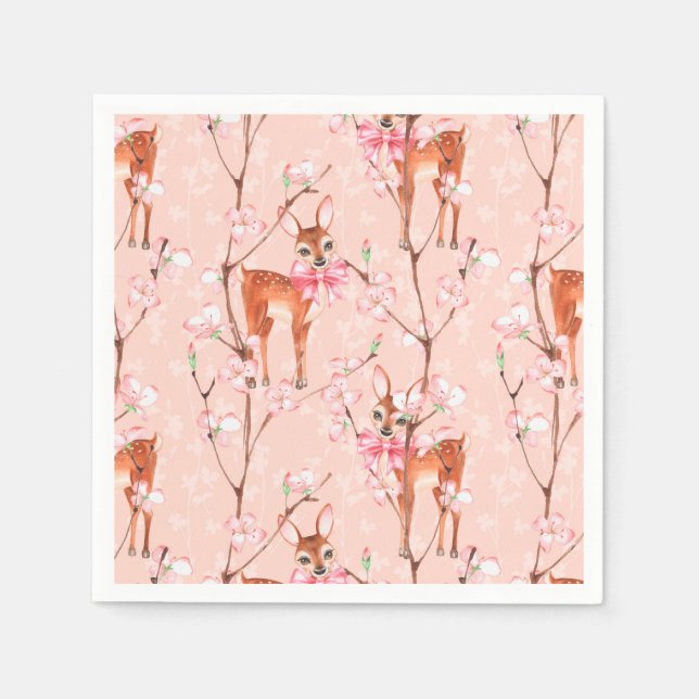 Cherry blossom and fawns /2 napkin (Front)