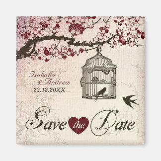 Cherry Blossom and Love Birds Magnet