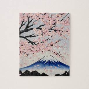 Cherry Blossom and Mount Fuji Jigsaw Puzzle