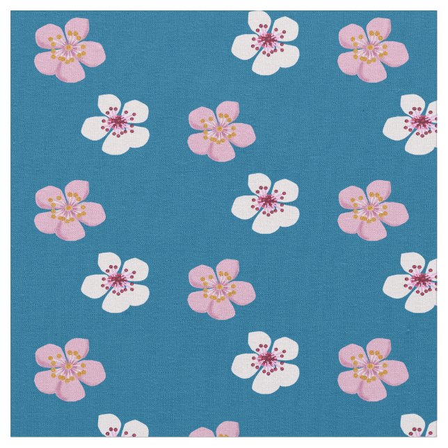 Cherry blossom and plum blossom fabric (Close Up)
