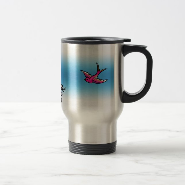 Cherry Blossom and Swallow Travel Mig Travel Mug (Right)