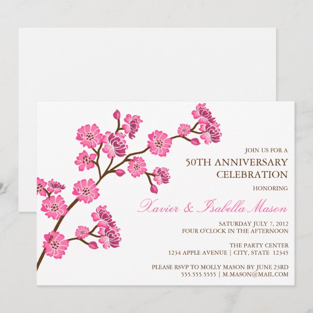 Cherry Blossom | Anniversary Party Invite (Front/Back)