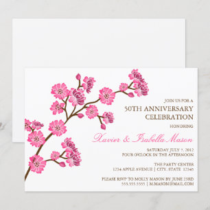Cherry Blossom   Anniversary Party Invite