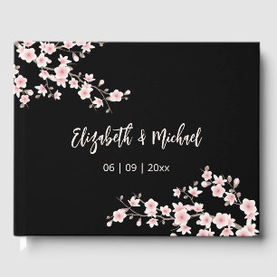 Cherry Blossom Apricot  Floral   Wedding Guest Book