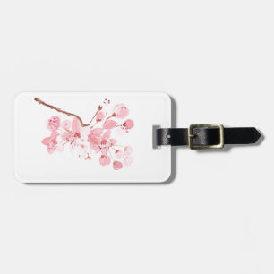 cherry blossom art luggage tag