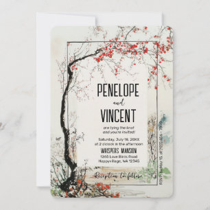 Cherry Blossom art tree Invitation
