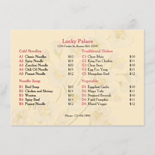 Cherry Blossom Asian Restaurant Flat Menu