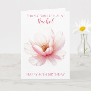 Cherry Blossom Aunt 40th Birthday Card