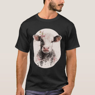 Cherry Blossom Baby Cow Calf Japanese Sakura Farm  T-Shirt