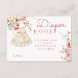 Cherry Blossom Baby Girl Clothes Diaper Raffle Enclosure Card