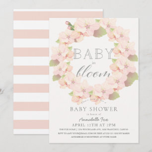 Cherry Blossom Baby in Bloom Girl Baby Shower Invitation