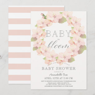 Cherry Blossom Baby in Bloom Virtual Baby Shower Invitation