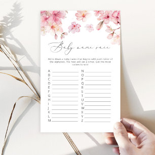 Cherry blossom baby name race baby shower game