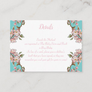 Cherry Blossom Baby Shower Enclosure Card