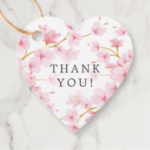 Cherry Blossom Baby Shower Favour Gift Tag