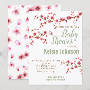 Cherry Blossom Baby Shower Invitation