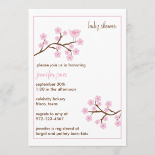 Cherry Blossom Baby Shower Invitations