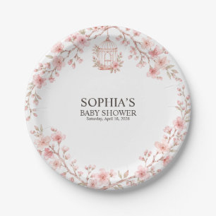 Cherry Blossom Baby Shower Paper Plate