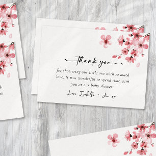 Cherry Blossom Baby Shower Thank You Card