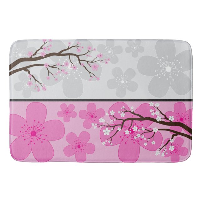 Cherry Blossom Banners Bath Mat (Front)