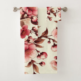 Cherry Blossom Bath Towel Set