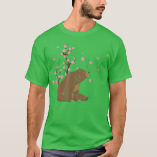 Cherry Blossom Bear Animal Japanese Sakura Flower T-Shirt