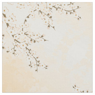 Cherry Blossom Beige Cream Asia Floral Fabric