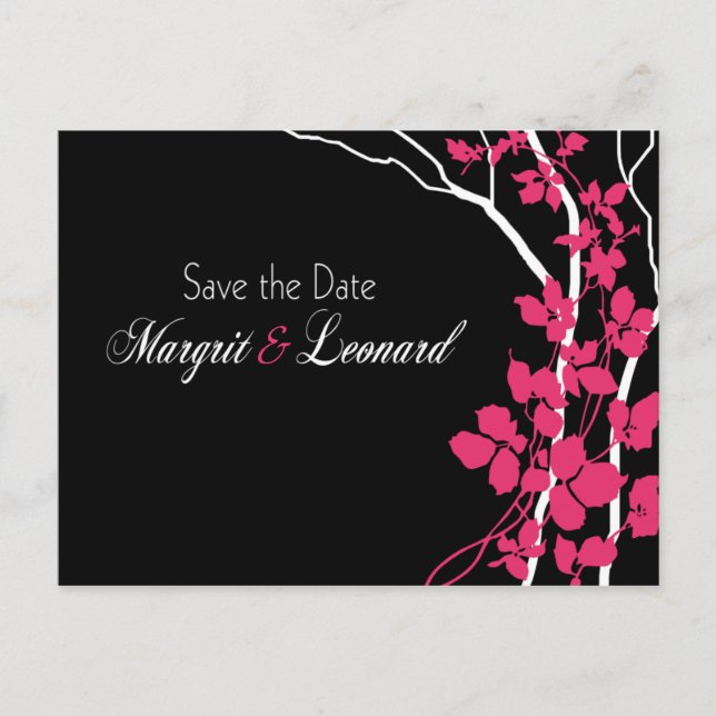 Cherry Blossom Bella Save the Date Announcement Postcard (Front)