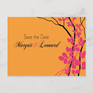 Cherry Blossom Bella Save the Date Announcement Postcard
