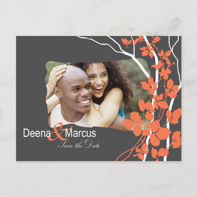 Cherry Blossom Bella Save the Date Photo Announcement Postcard (Front)