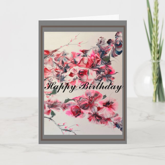 Cherry Blossom Birthday Card (Front)