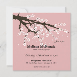 Cherry Blossom birthday party Invitation
