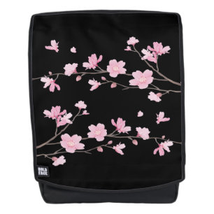 Cherry Blossom - Black Backpack
