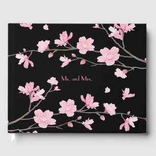 Cherry Blossom - Black Guest Book