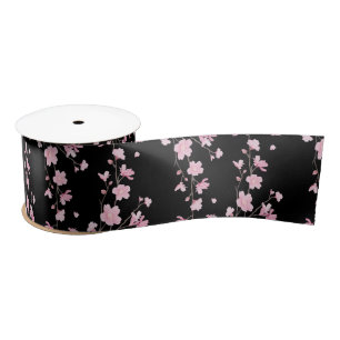 Cherry Blossom - Black Satin Ribbon